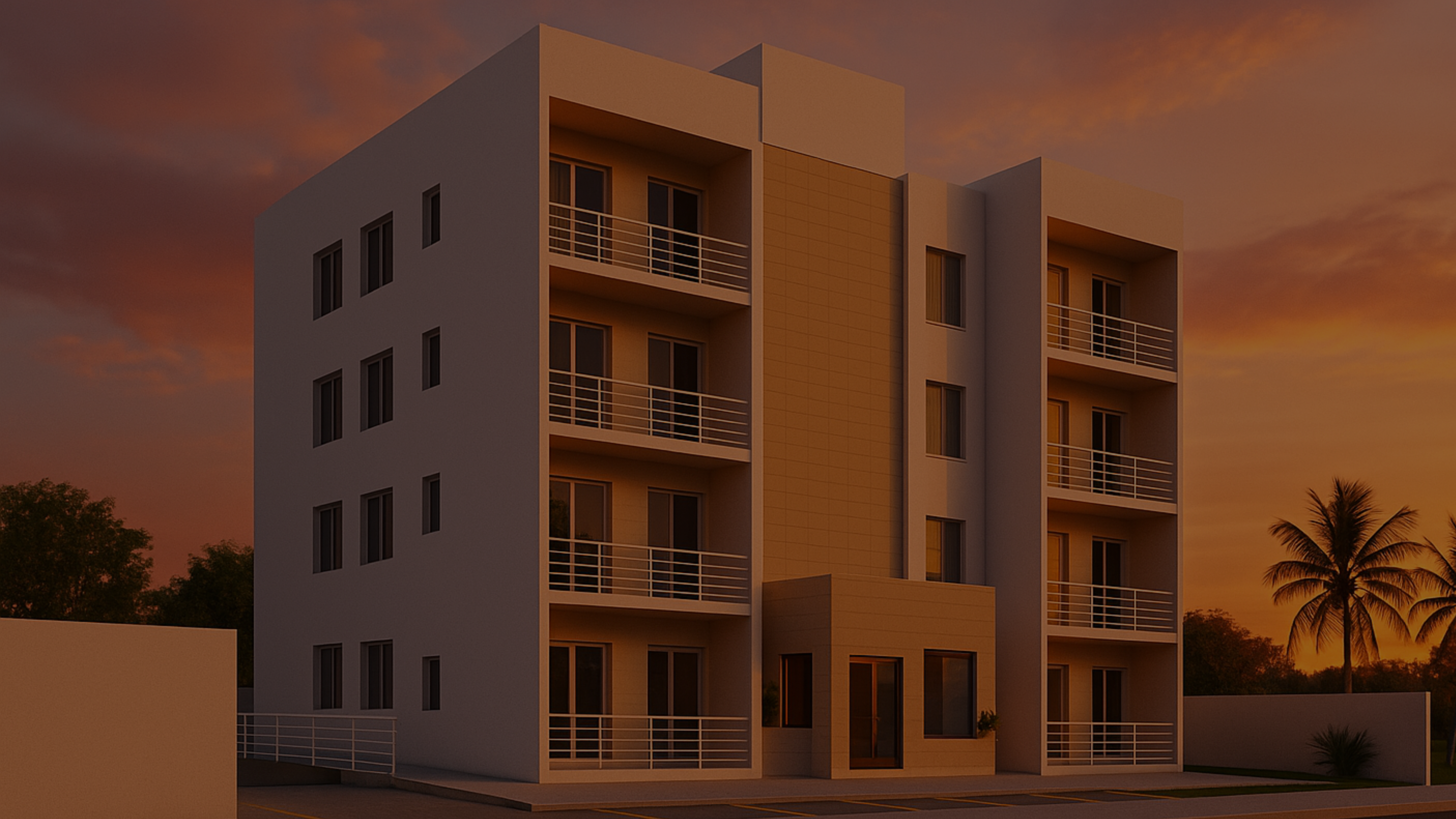 Imagem da renderização do projeto de um prédio